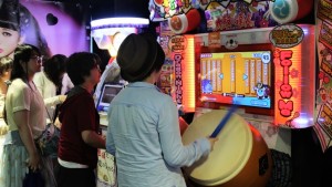 Akihabara kids gaming in arcade