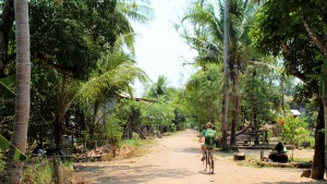 Fietsen in Kratie Cambodja
