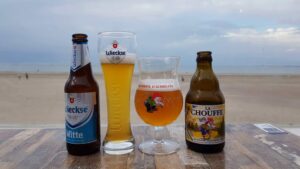 Rondje-Nederland-met-baby-op-de-fiets-biertje-Renesse-De-Branding-beachclub