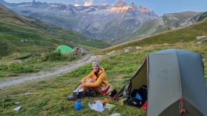 Tour du Mont Blanc dag 4 overnachten nabij Refuge des Mottets met uitzicht op Mont Blanc