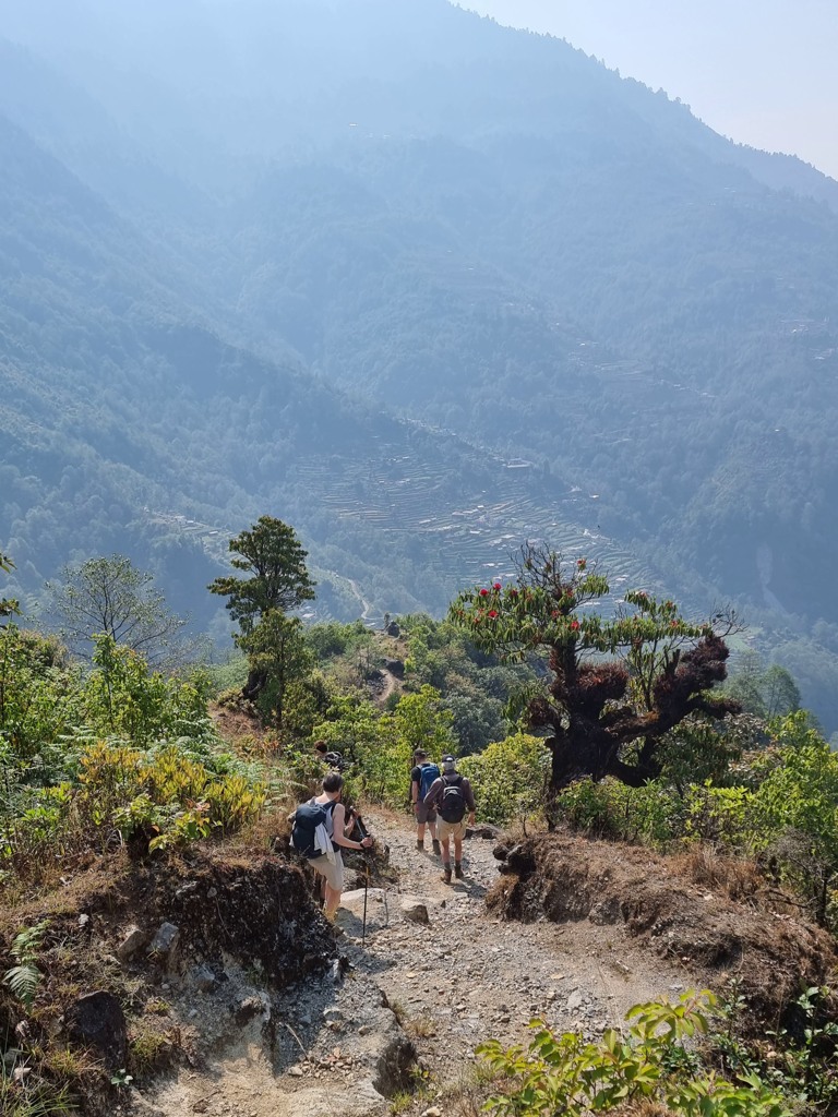 Langtang Circuit trekking dag 12, Melamchi Gaon tot Tarke Gyang, afdalen