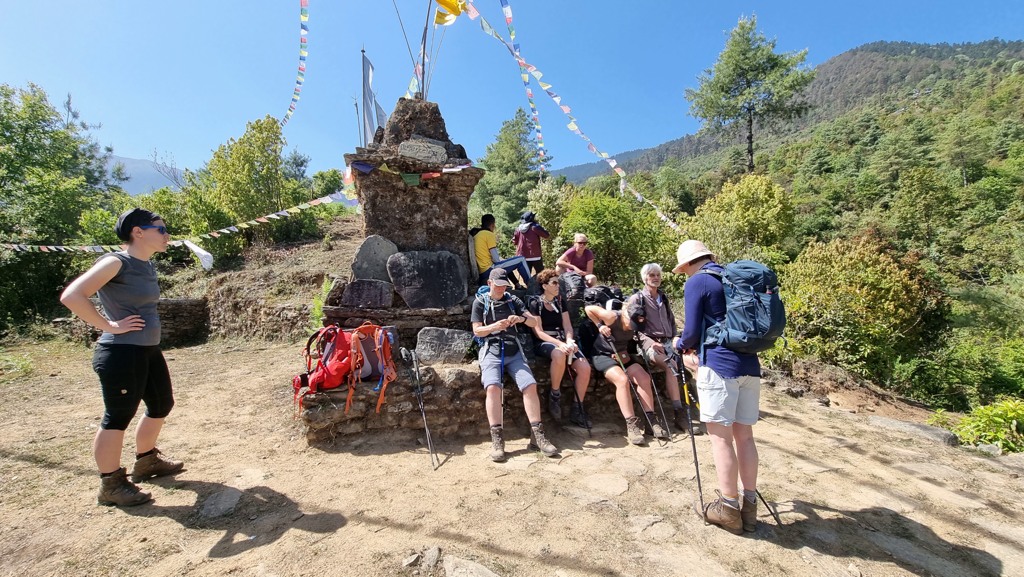 Langtang Circuit trekking dag 8, Thulo Syabru tot Shin Gompa, stupa
