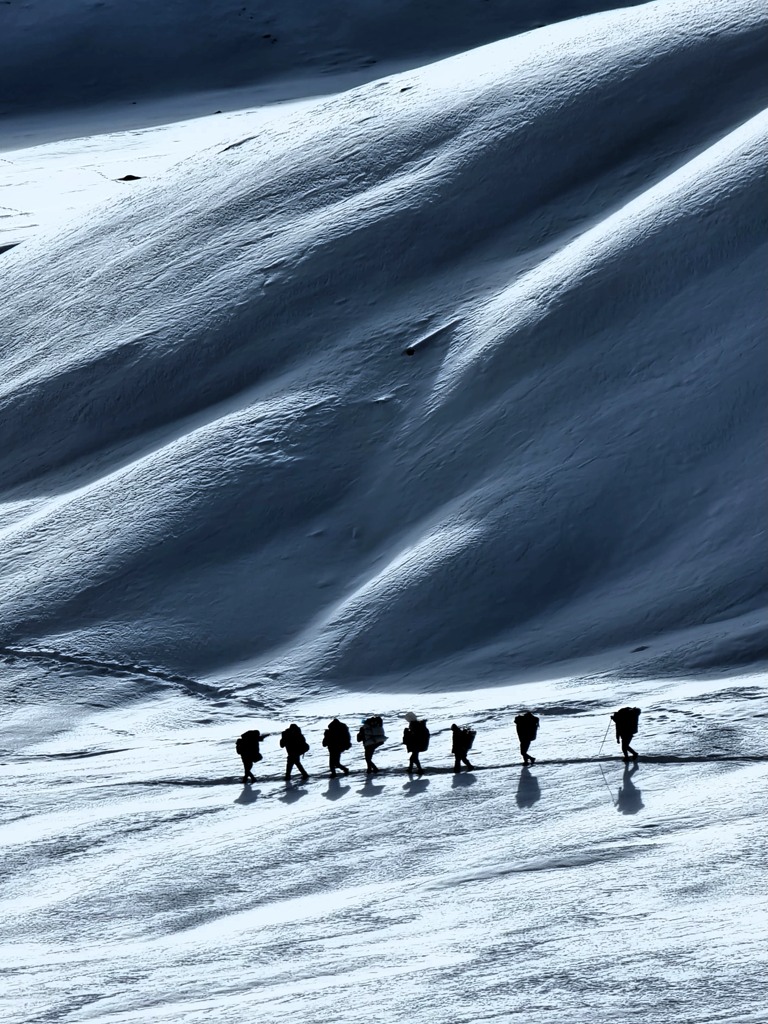Porters dragers trektocht Nepal Himalaya
