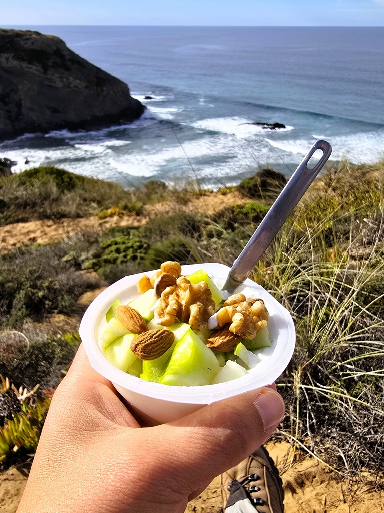 Wandelen lunch yoghurt