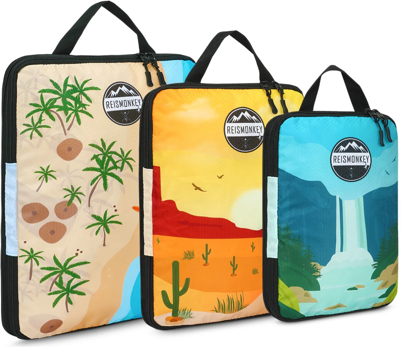 Beste compressie packing cubes met print, Reismonkey