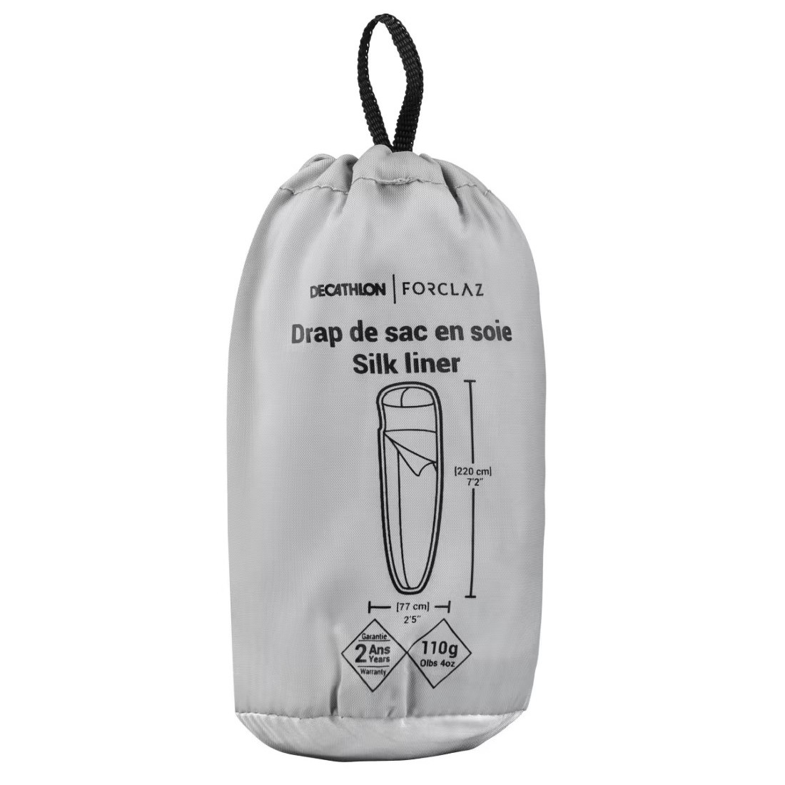Beste lakenzak voor een trekking, Forclaz lakenzak zijde ingepakt