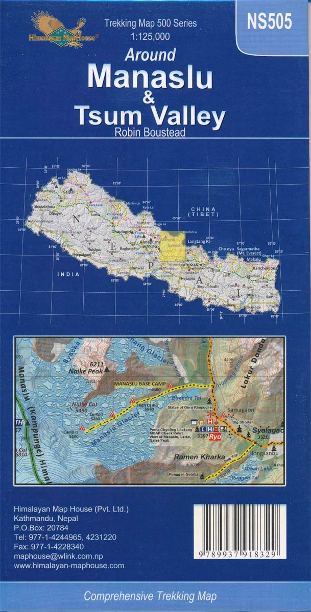Beste wandelkaart Nepal, Manaslu Nepa Maps achterkant