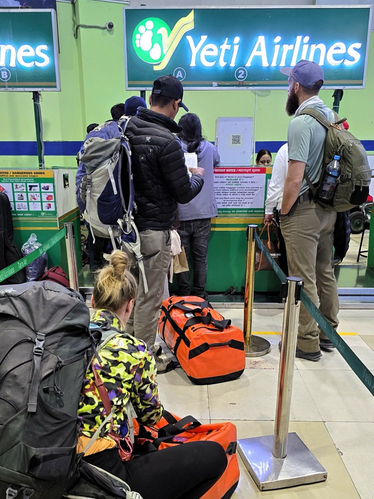 Inchecken luchthaven Kathmandu