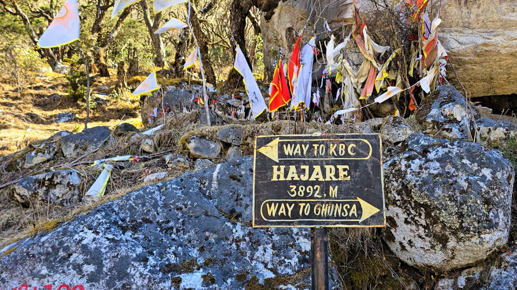 Kanchenjunga Base Camp trekking dag 7, Ghunsa naar Kangbachen, Hajare
