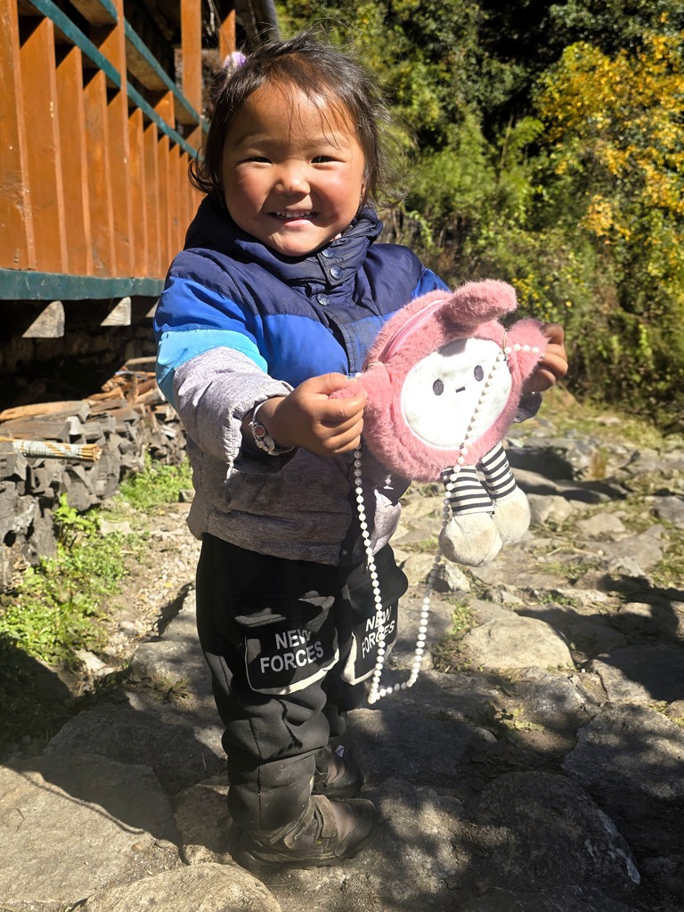 Lokaal meisje Nepal bergen