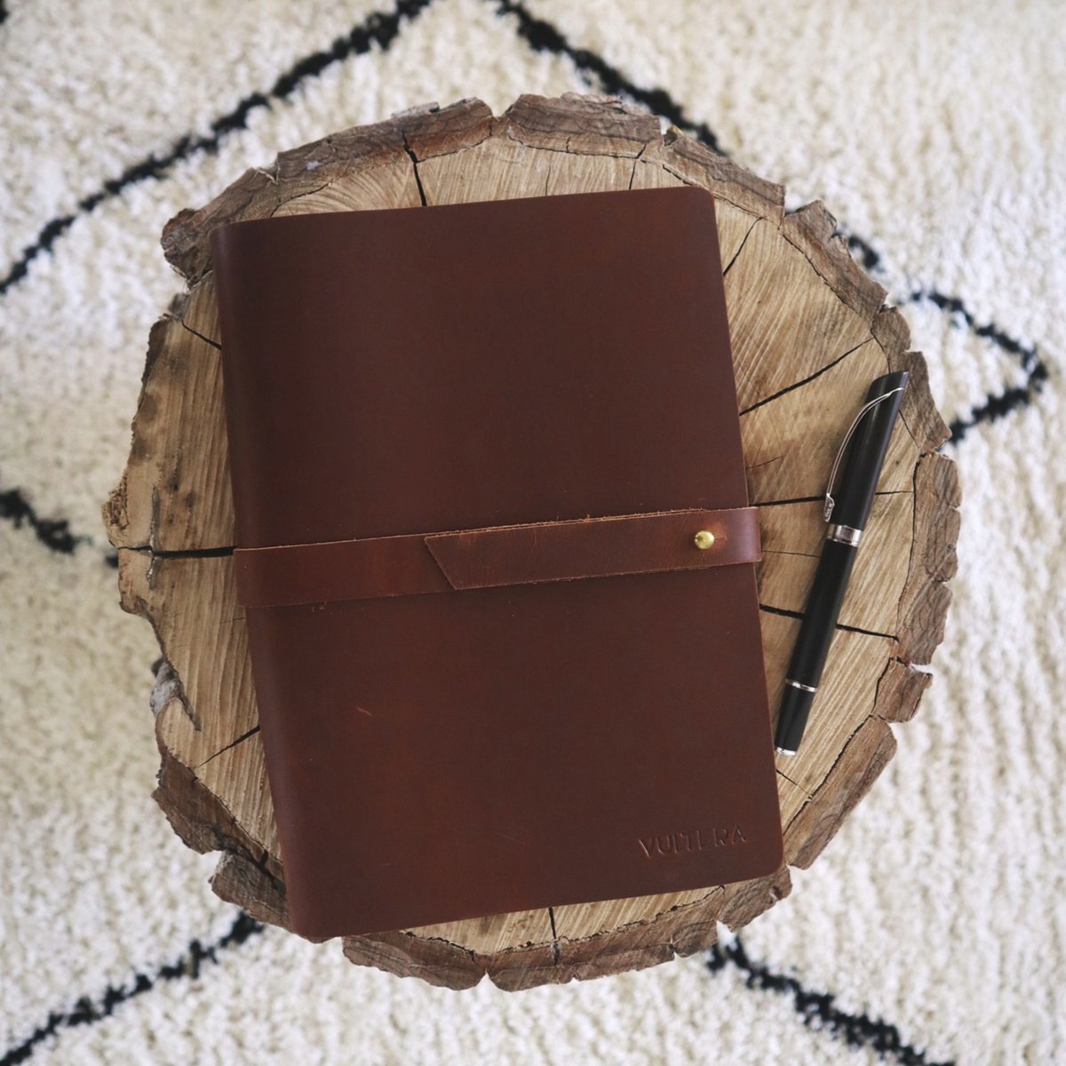 Mooiste schrijfboekje voor op reis leer, navulbaar, Vultera