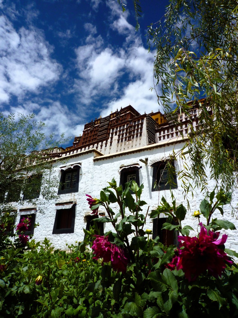 Lhasa, Tibet, Potala Palace in groen