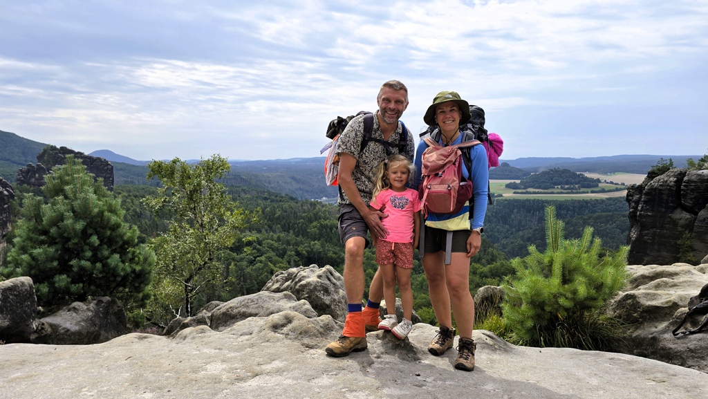 Meerdaagse trektochten in Europa, Malerweg etappe 4, Altendorf naar Neumannmühle, familiekiekje