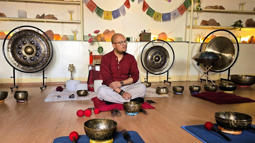 Sound Healing Training Nepal, Level 1, Arvind klankschalen
