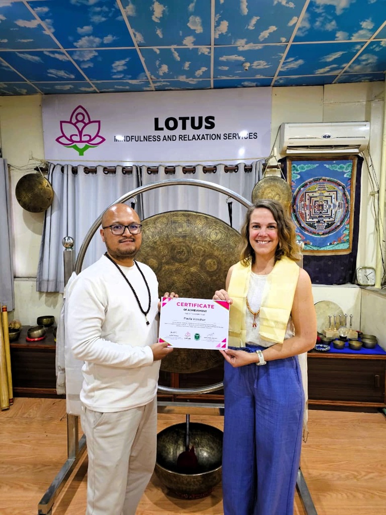 Sound Healing Training Nepal, certificaat ontvangen