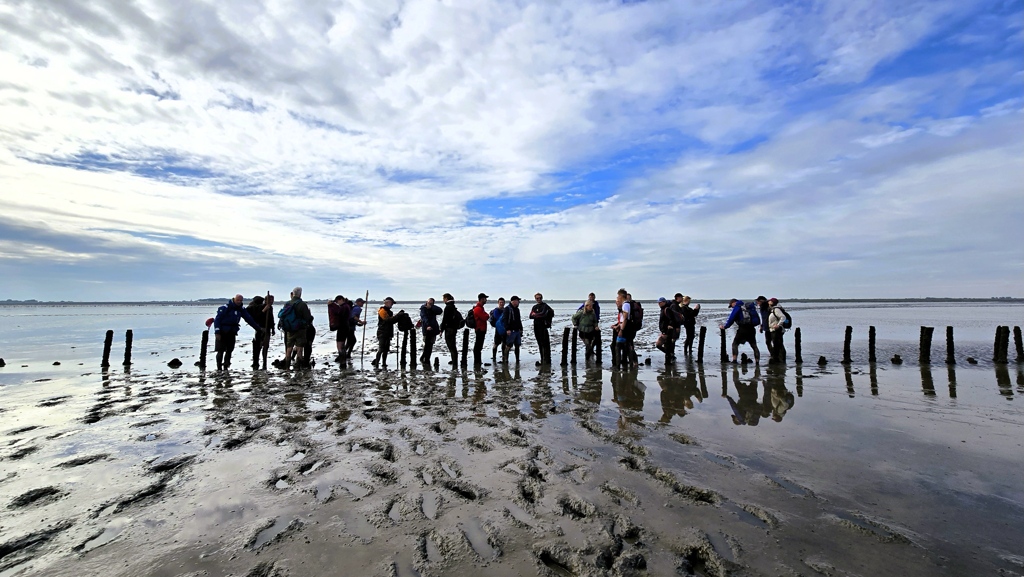 Wadlopen naar Ameland, personeelsfeestje Rijkswaterstaat, groep
