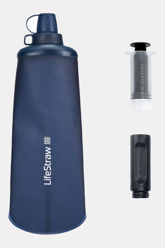 Beste flexibele lichtgewicht waterfles met filter voor een trektocht, LifeStraw collapsible squeeze fles